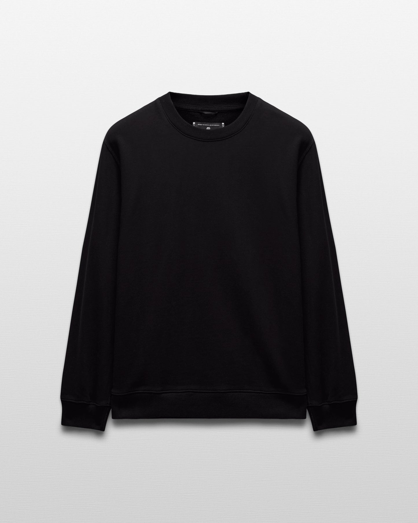 Kyoto Black Midweight Terry Slim Crewneck