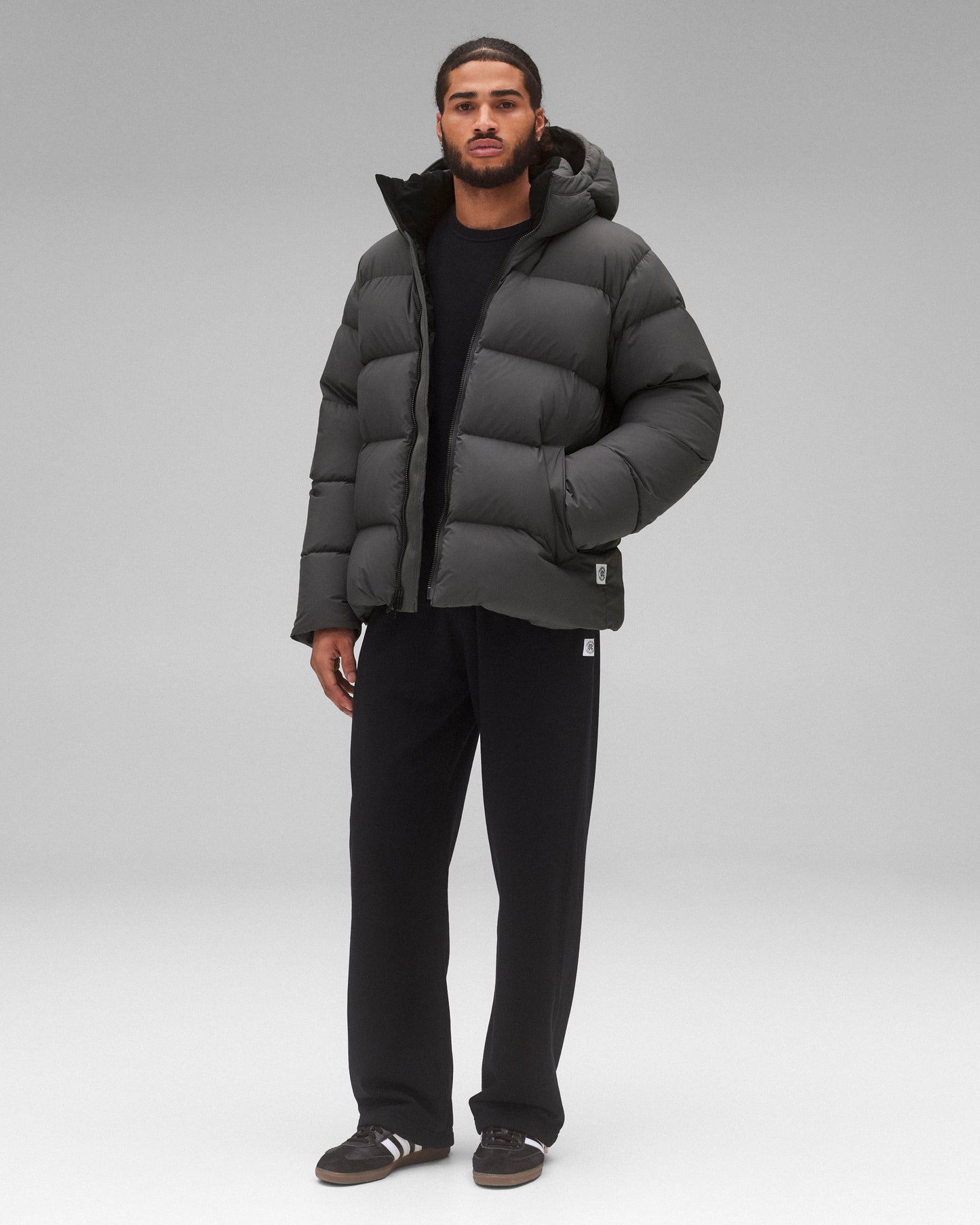 Matte Ripstop Franchise Hooded Down Jacket