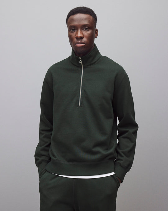 Midweight Terry Standard Half Zip Sweatshirt