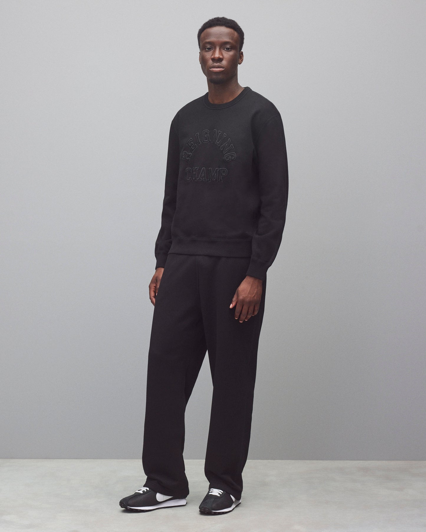 Midweight Terry Arch Logo Standard Crewneck