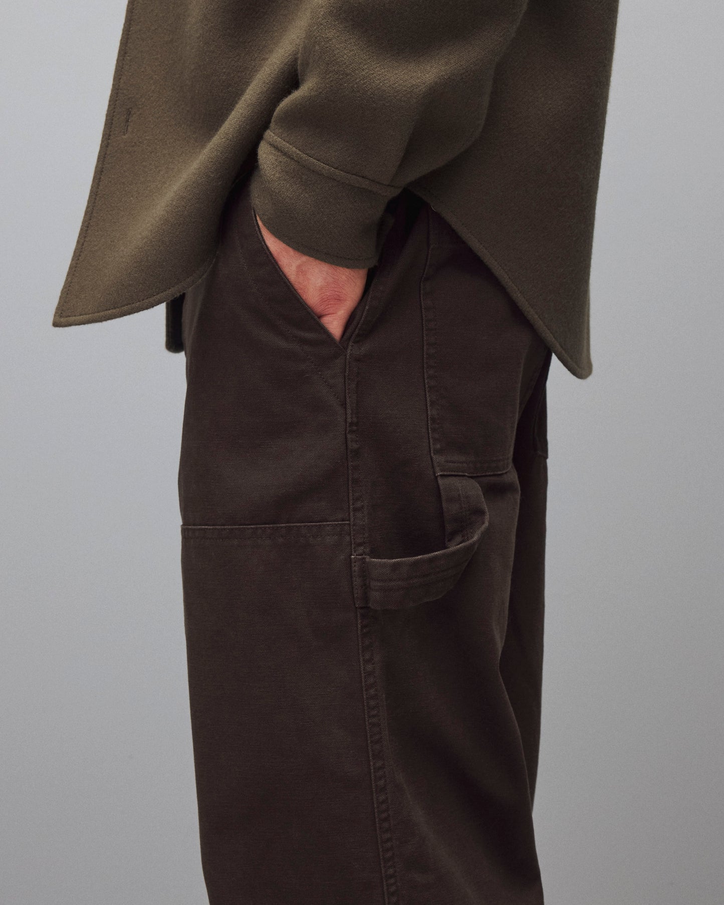 Cotton Canvas Relaxed Double Knee Pant