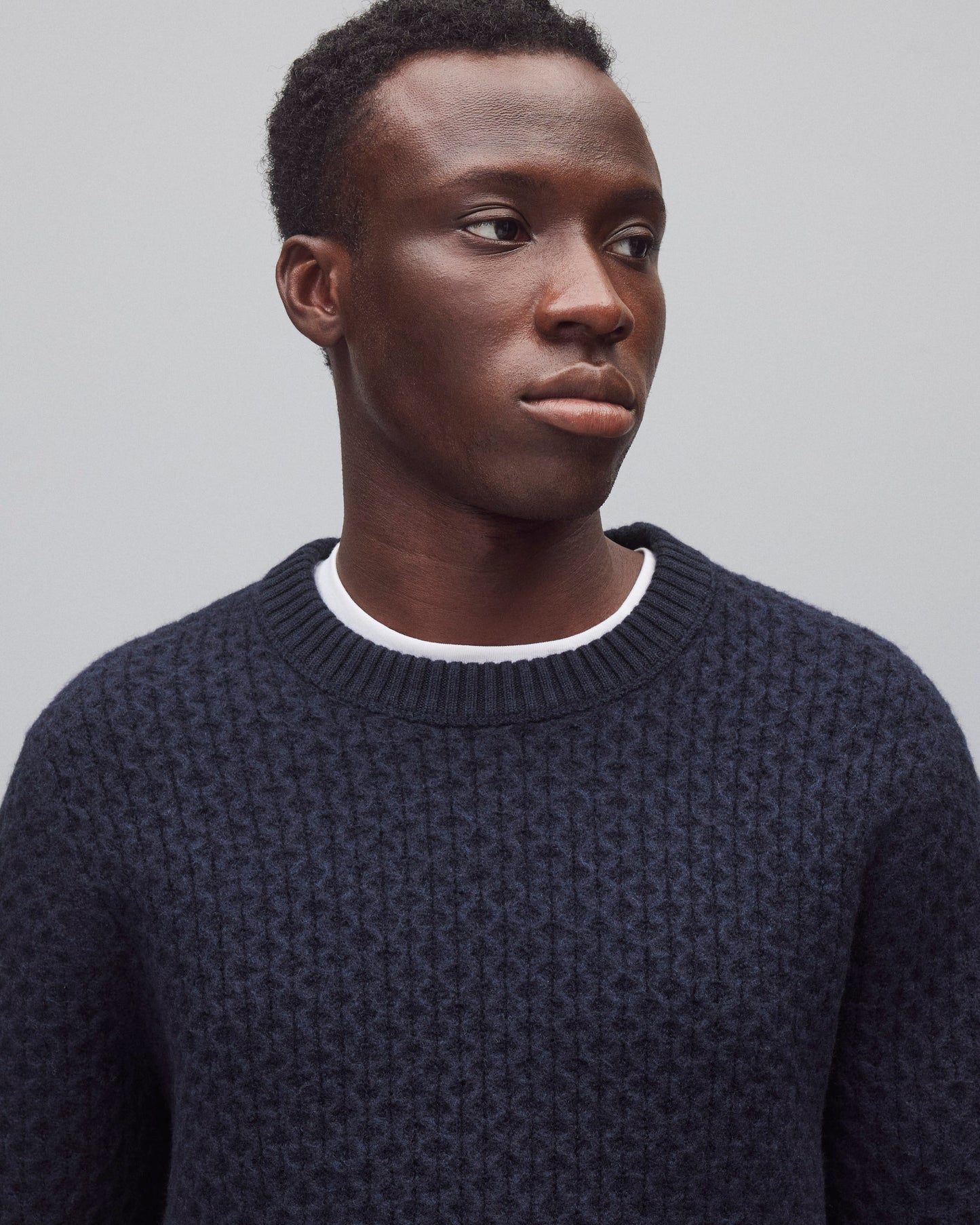 Merino Honeycomb Crewneck