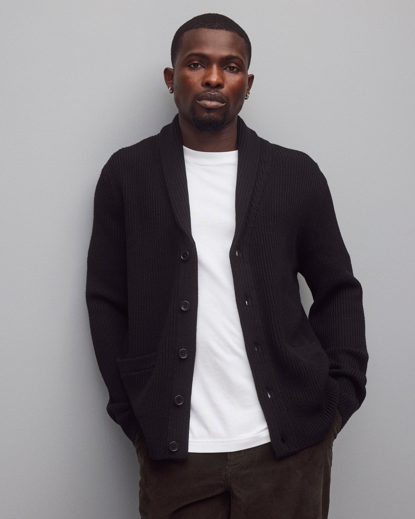 Merino Rib Vinnie Shawl Cardigan