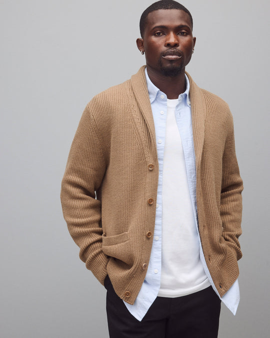 Merino Rib Vinnie Shawl Cardigan