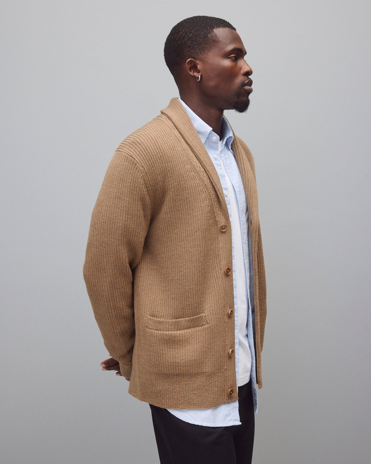 Merino Rib Vinnie Shawl Cardigan