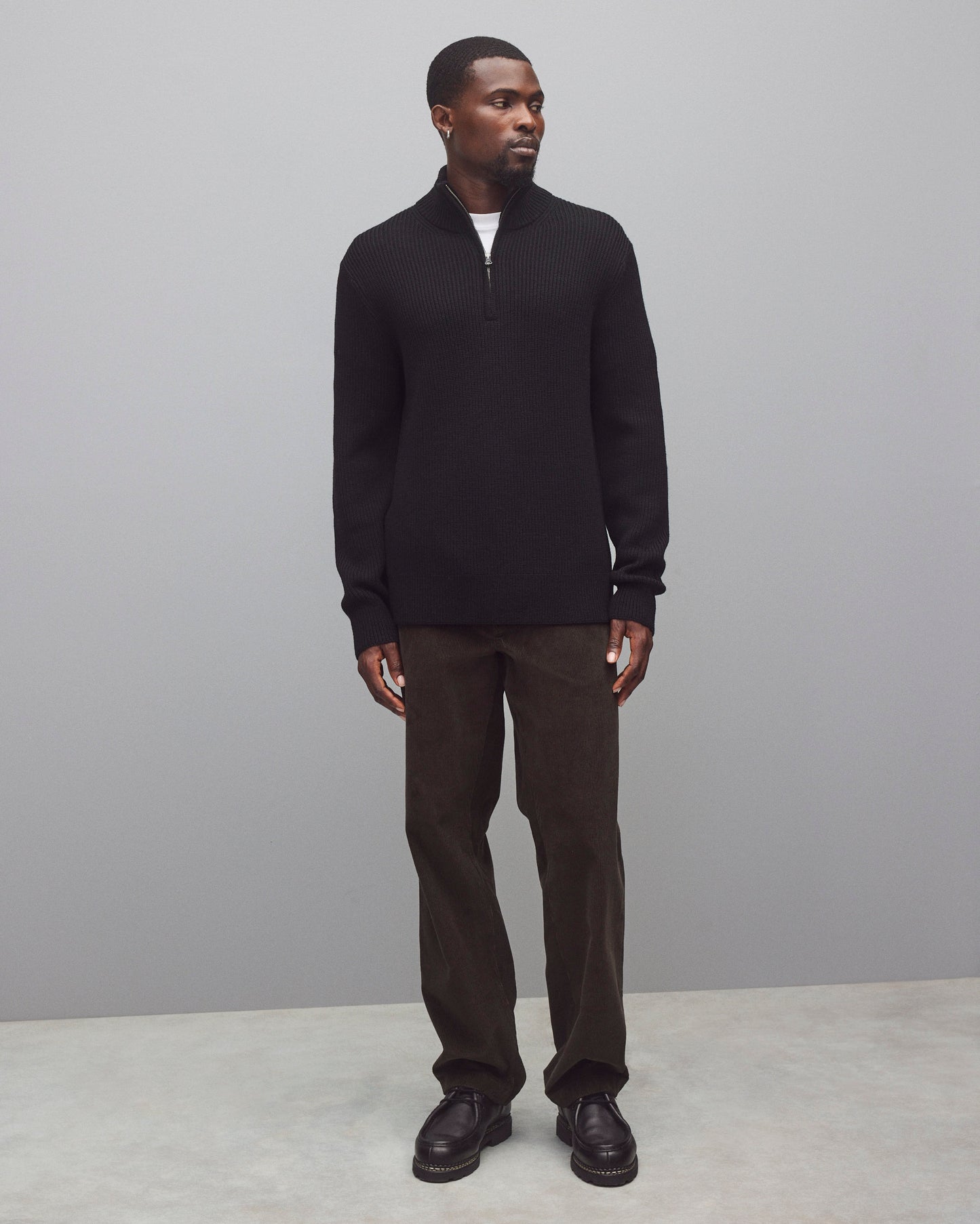 Merino Rib Vinnie Quarter Zip