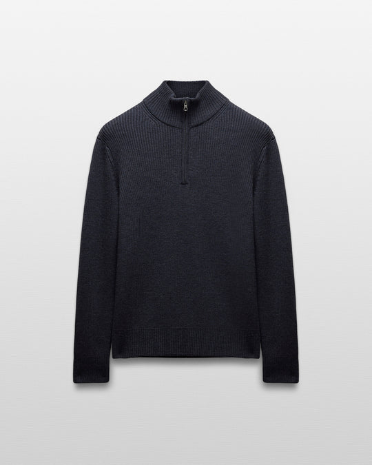 Merino Rib Vinnie Quarter Zip