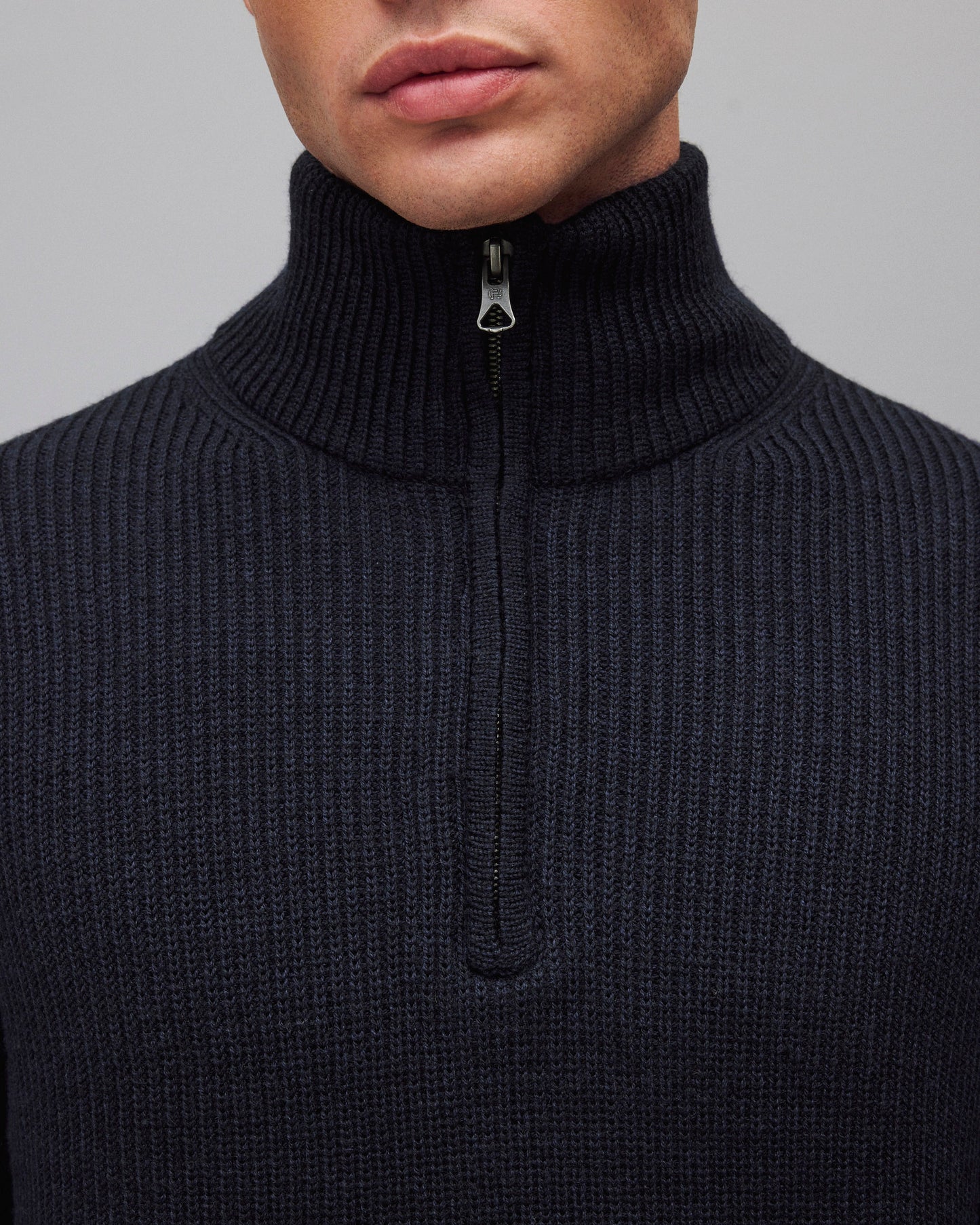 Merino Rib Vinnie Quarter Zip