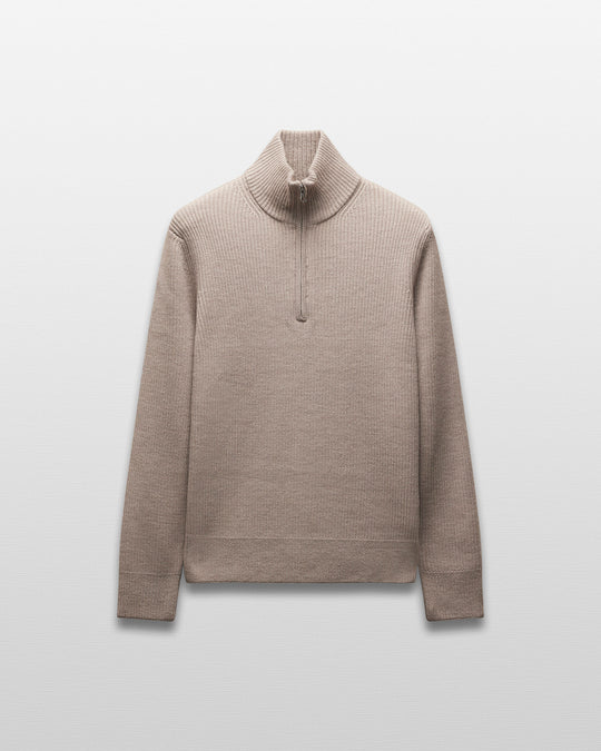 Merino Rib Vinnie Quarter Zip