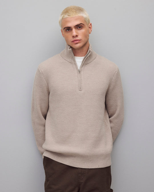 Merino Rib Vinnie Quarter Zip