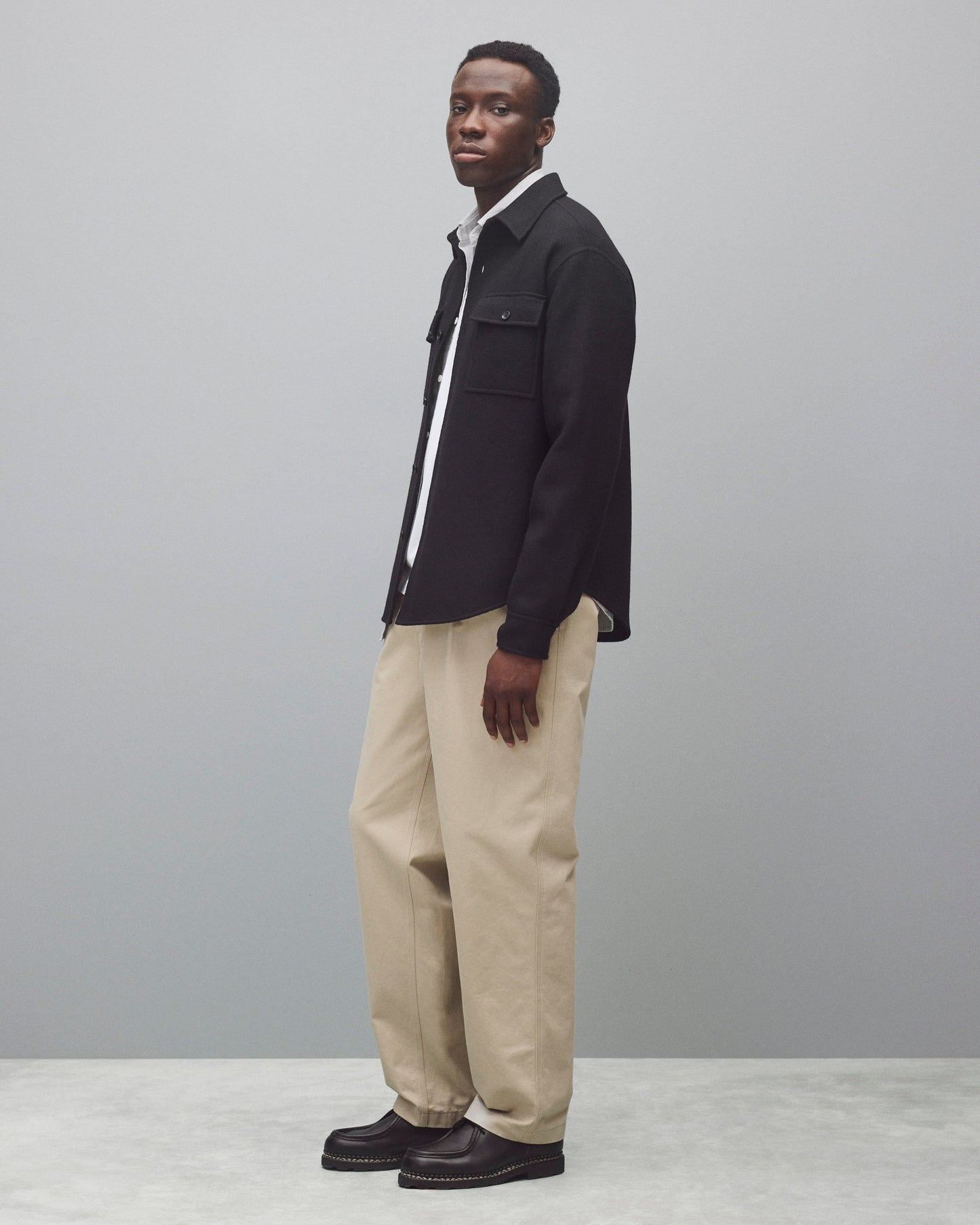 Double Faced Wool Concourse Overshirt