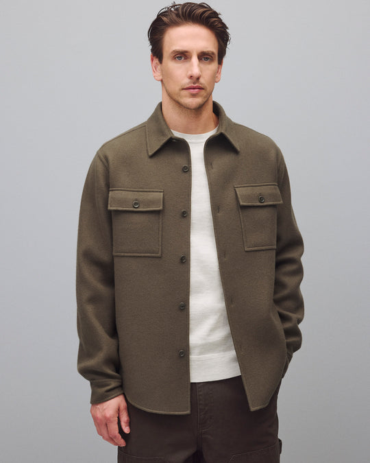 Double Faced Wool Concourse Overshirt