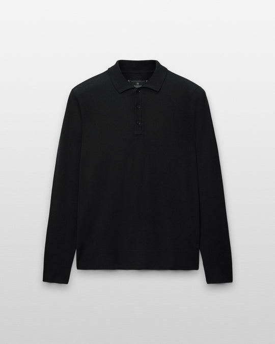 Silk Cashmere Longsleeve Polo