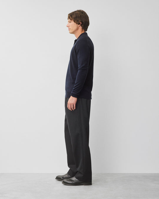 Silk Cashmere Longsleeve Polo