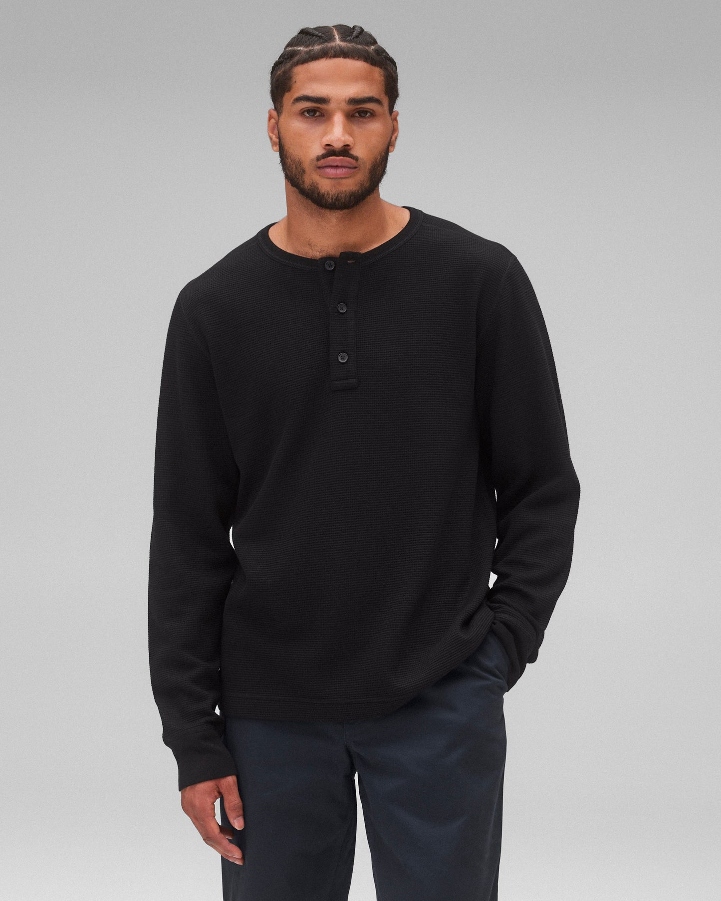 Lightweight Waffle Standard Henley