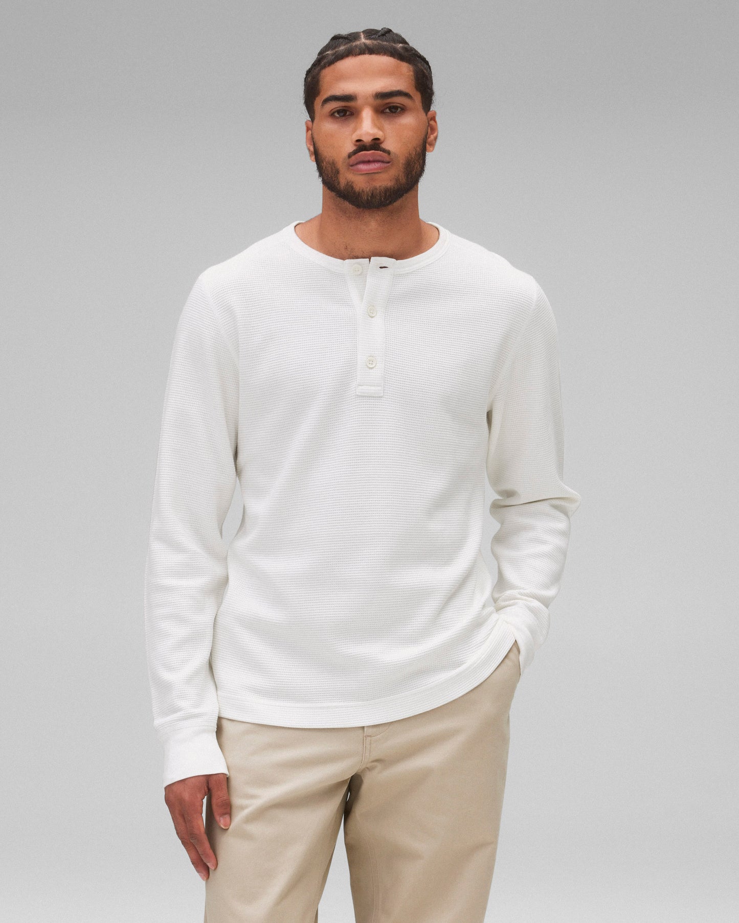 Lightweight Waffle Standard Henley