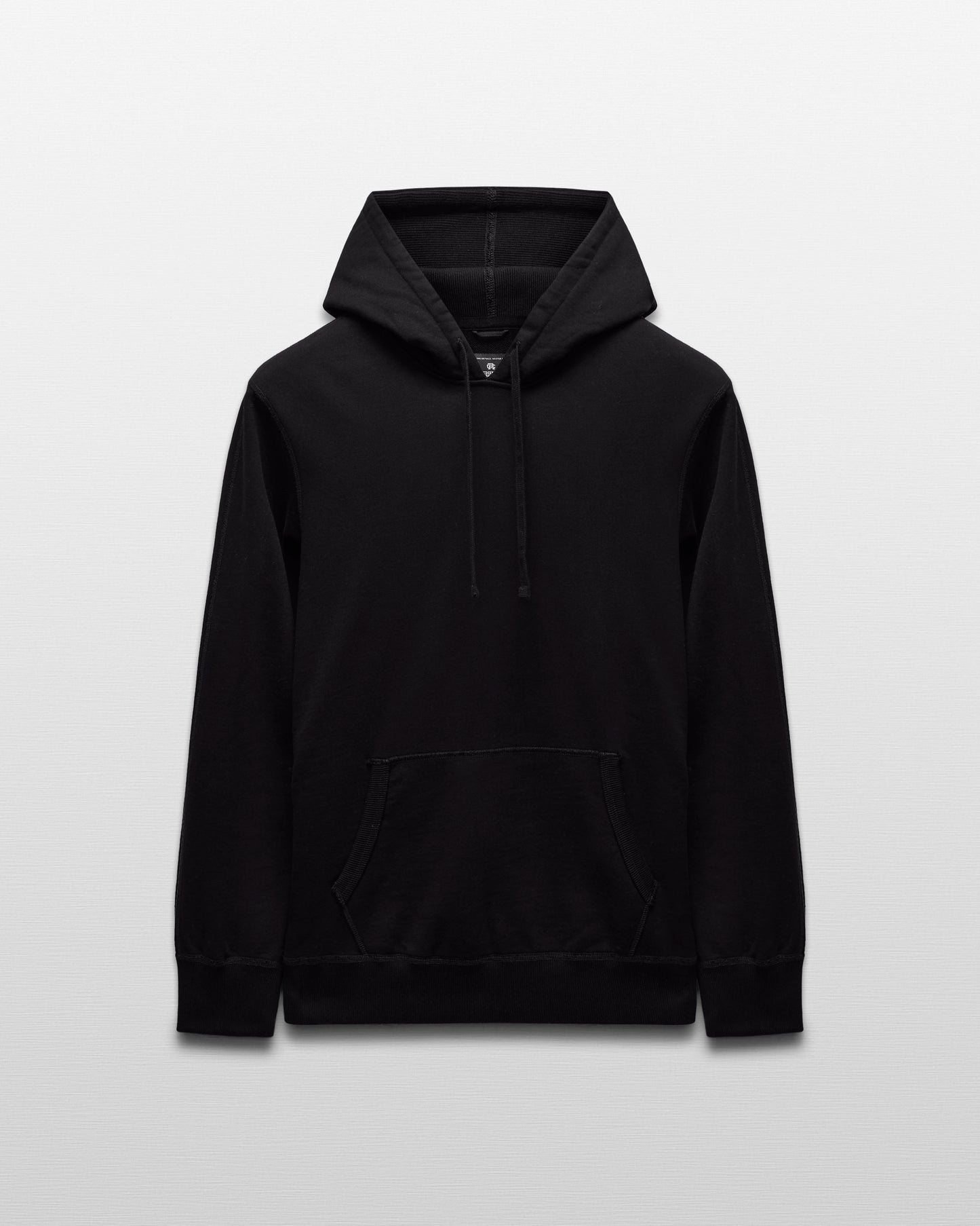 Kyoto Black Midweight Terry Slim Hoodie