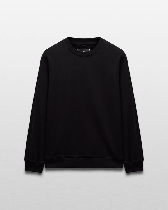Kyoto Black Midweight Terry Slim Crewneck