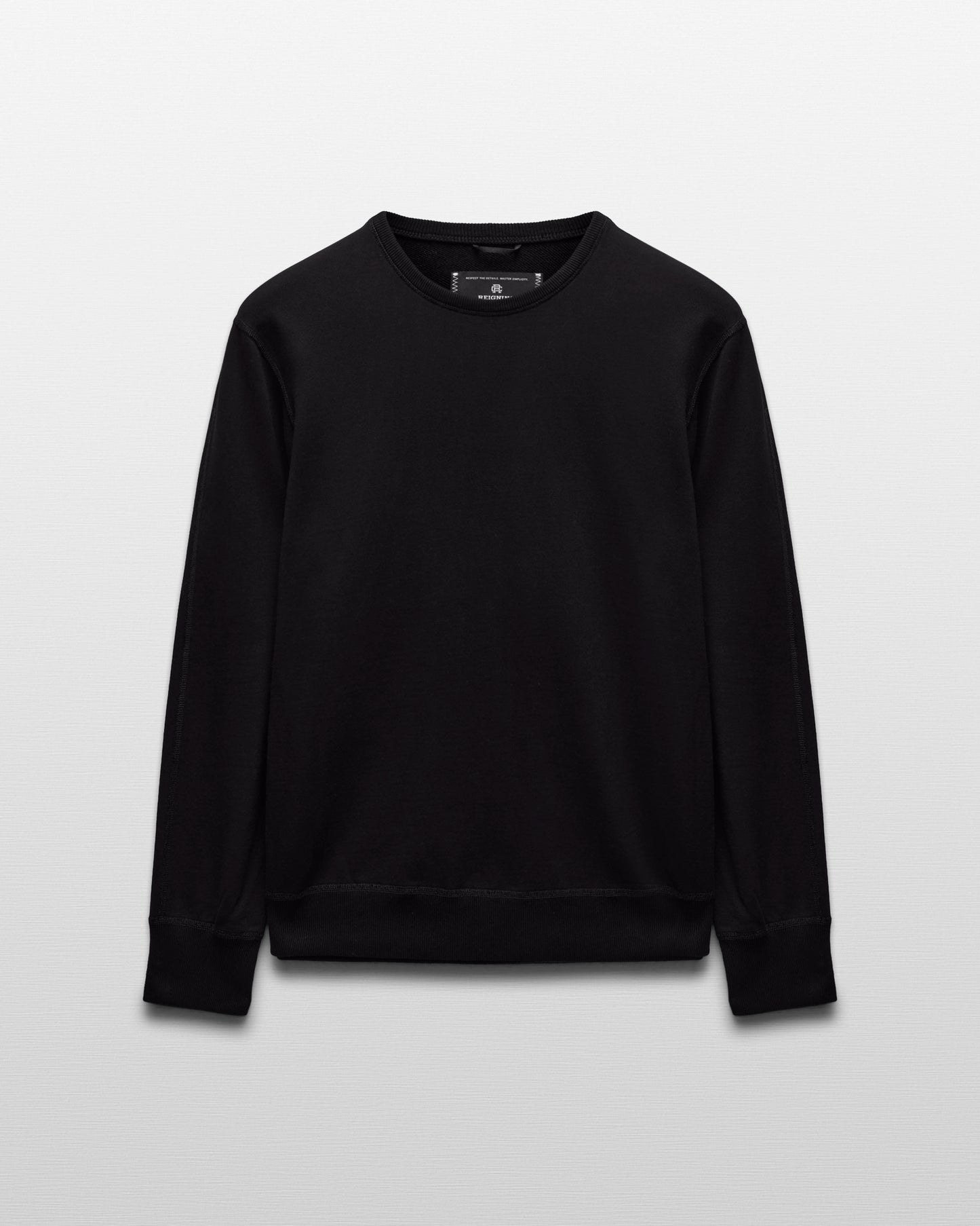 Kyoto Black Midweight Terry Classic Crewneck