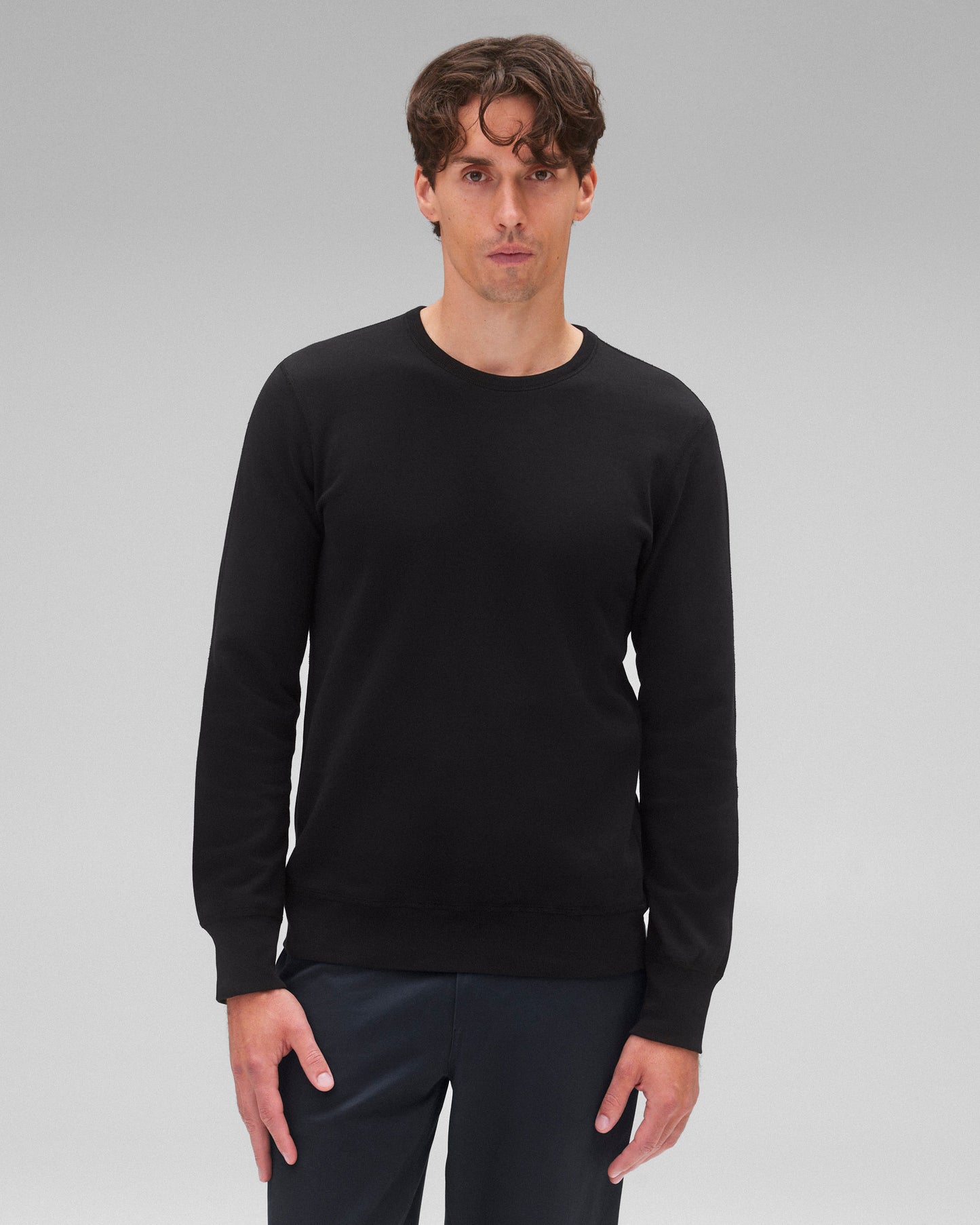 Lightweight Terry Slim Crewneck