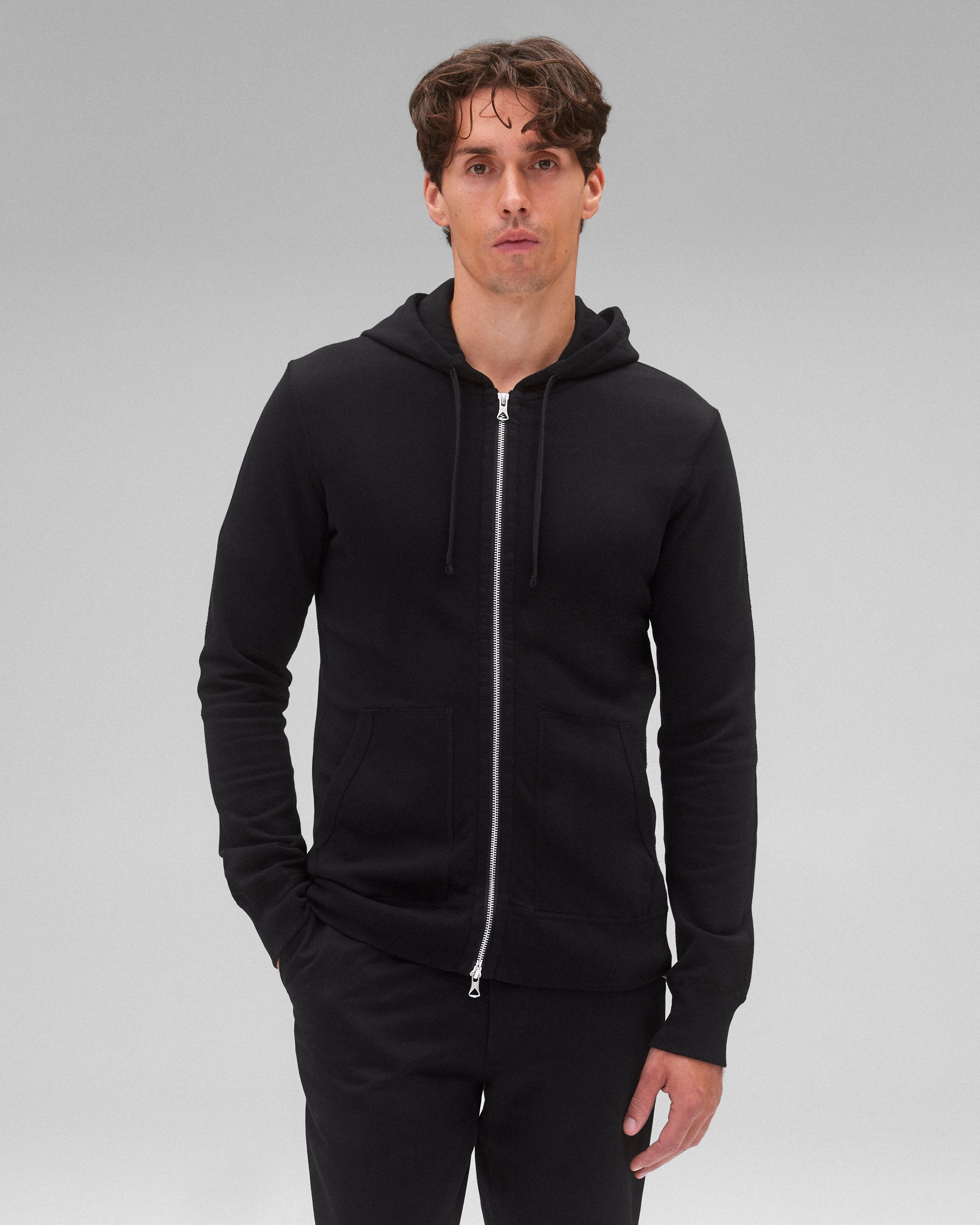 Lightweight Terry Slim Zip Hoodie