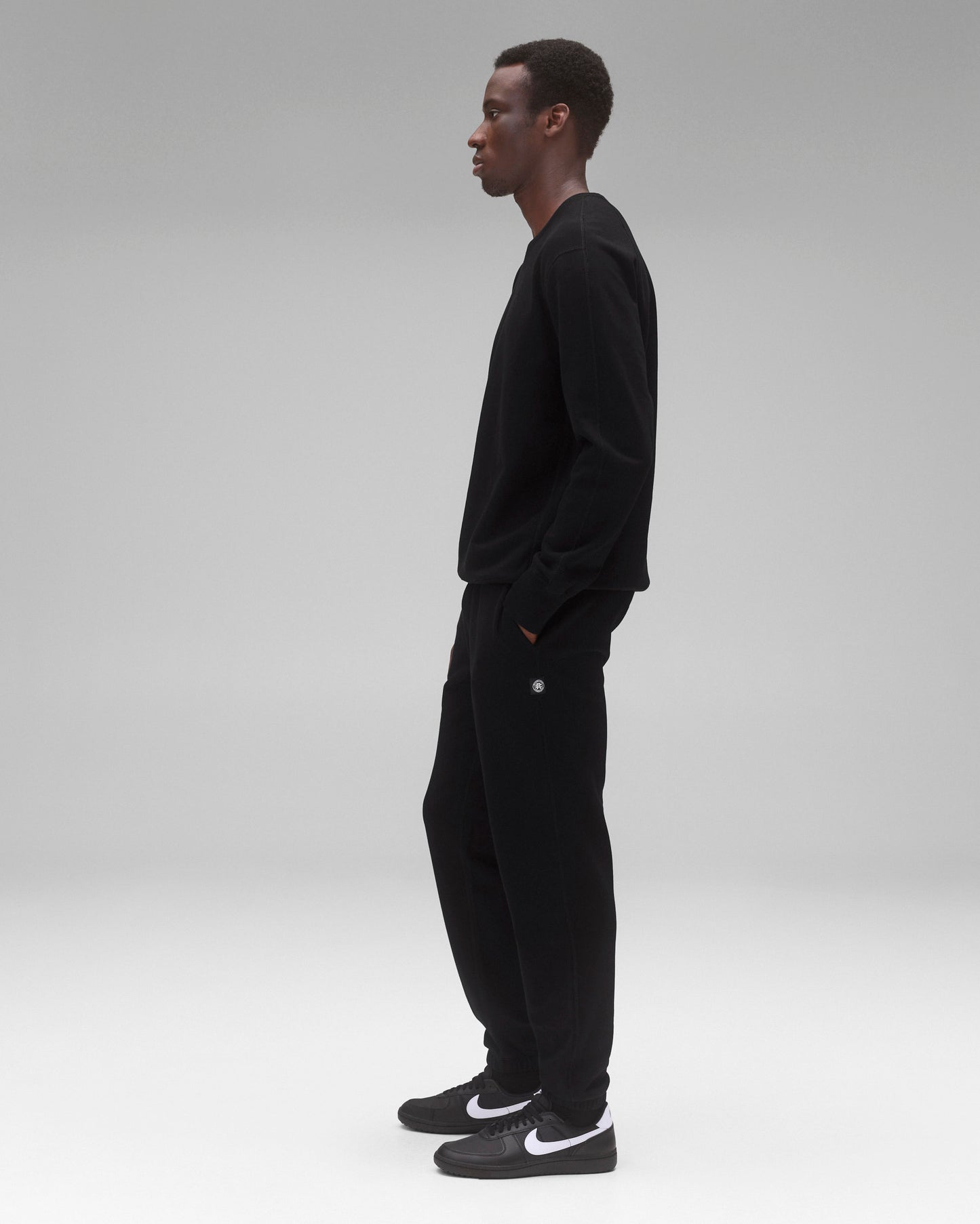 Kyoto Black Midweight Terry Standard Sweatpant