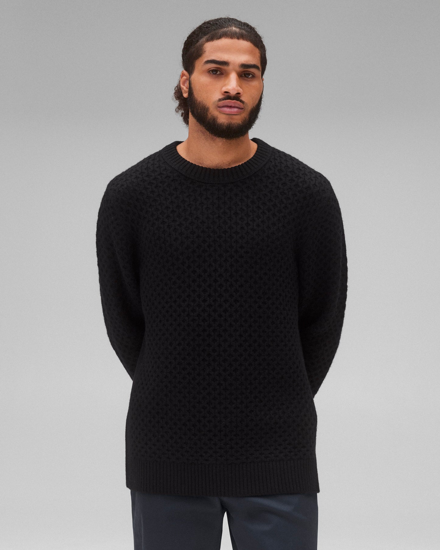 Merino Honeycomb Crewneck