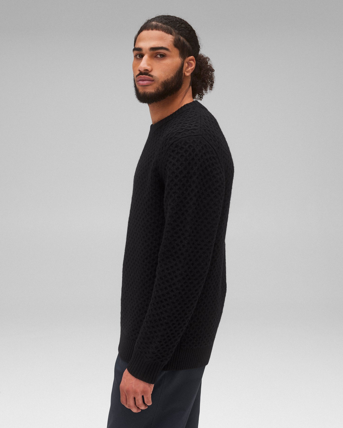 Merino Honeycomb Crewneck