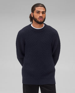 Merino Honeycomb Crewneck