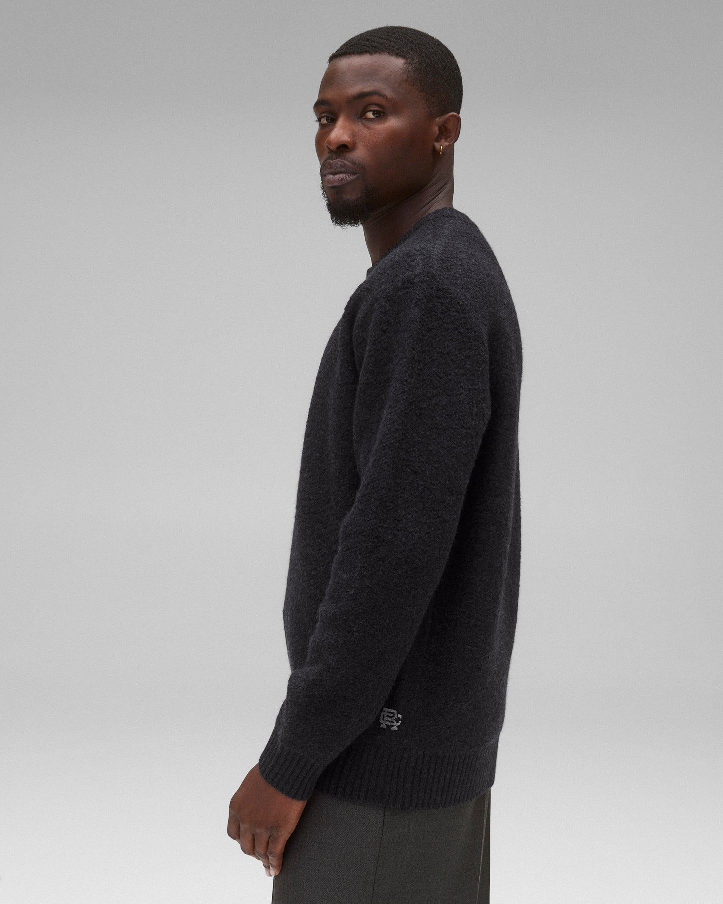 Textured Boucle Turf Crewneck