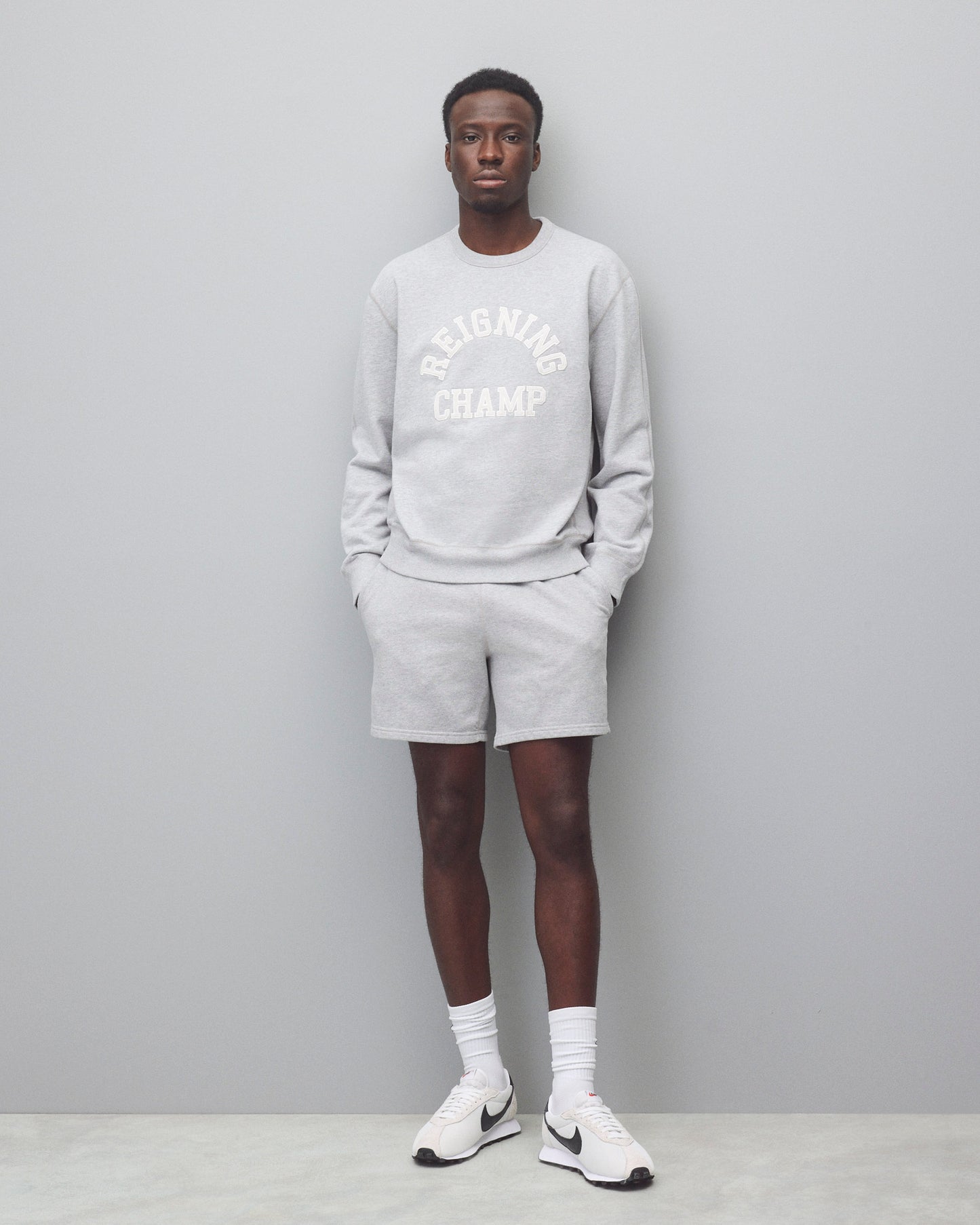 Midweight Terry Arch Logo Standard Crewneck