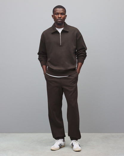 Brushed Fleece Relaxed Half Zip Sweatshirt