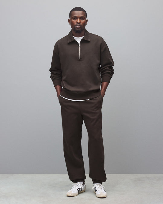 Brushed Fleece Relaxed Half Zip Sweatshirt