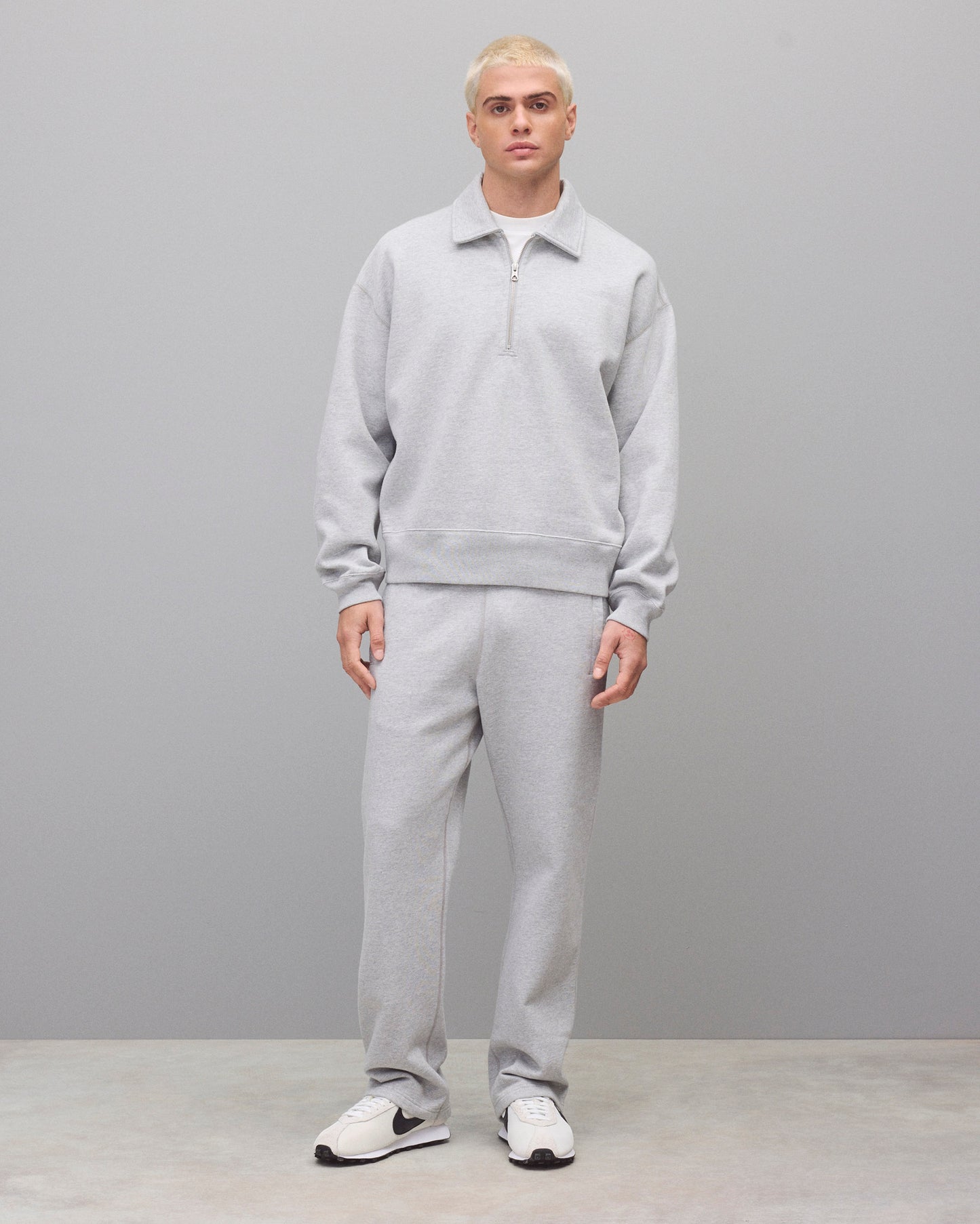 Brushed Fleece Relaxed Half Zip Sweatshirt