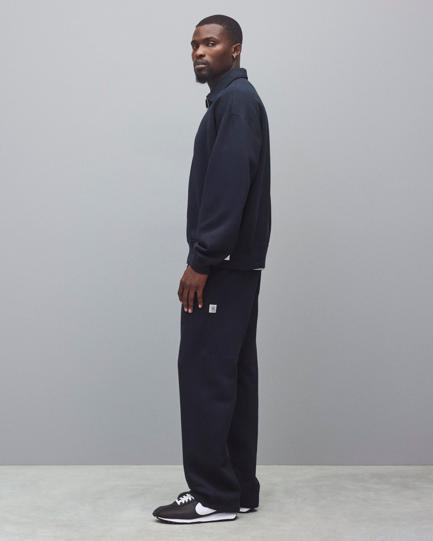 Brushed Fleece Relaxed Half Zip Sweatshirt