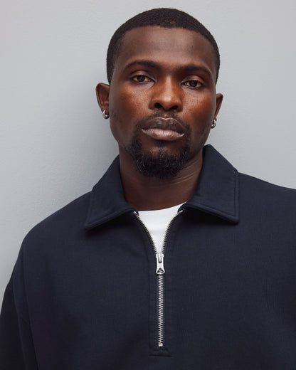 Brushed Fleece Relaxed Half Zip Sweatshirt