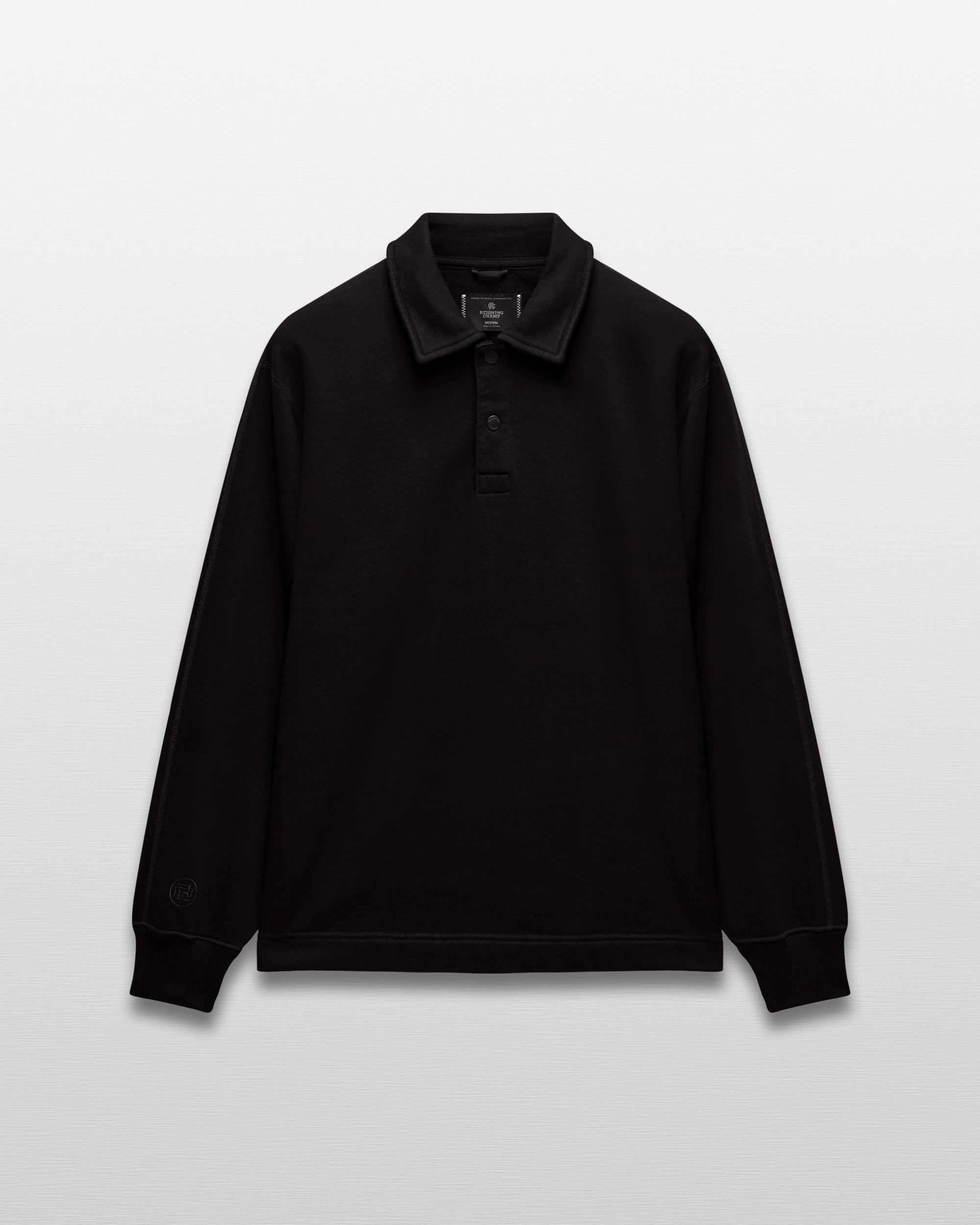 Kyoto Black Midweight Terry Rugby Standard Sweater | Reigning Champ