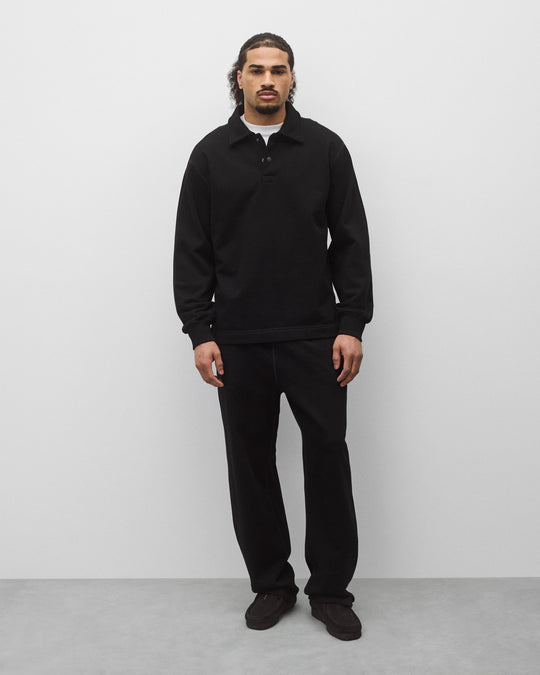 Kyoto Black Midweight Terry Rugby Standard Sweater