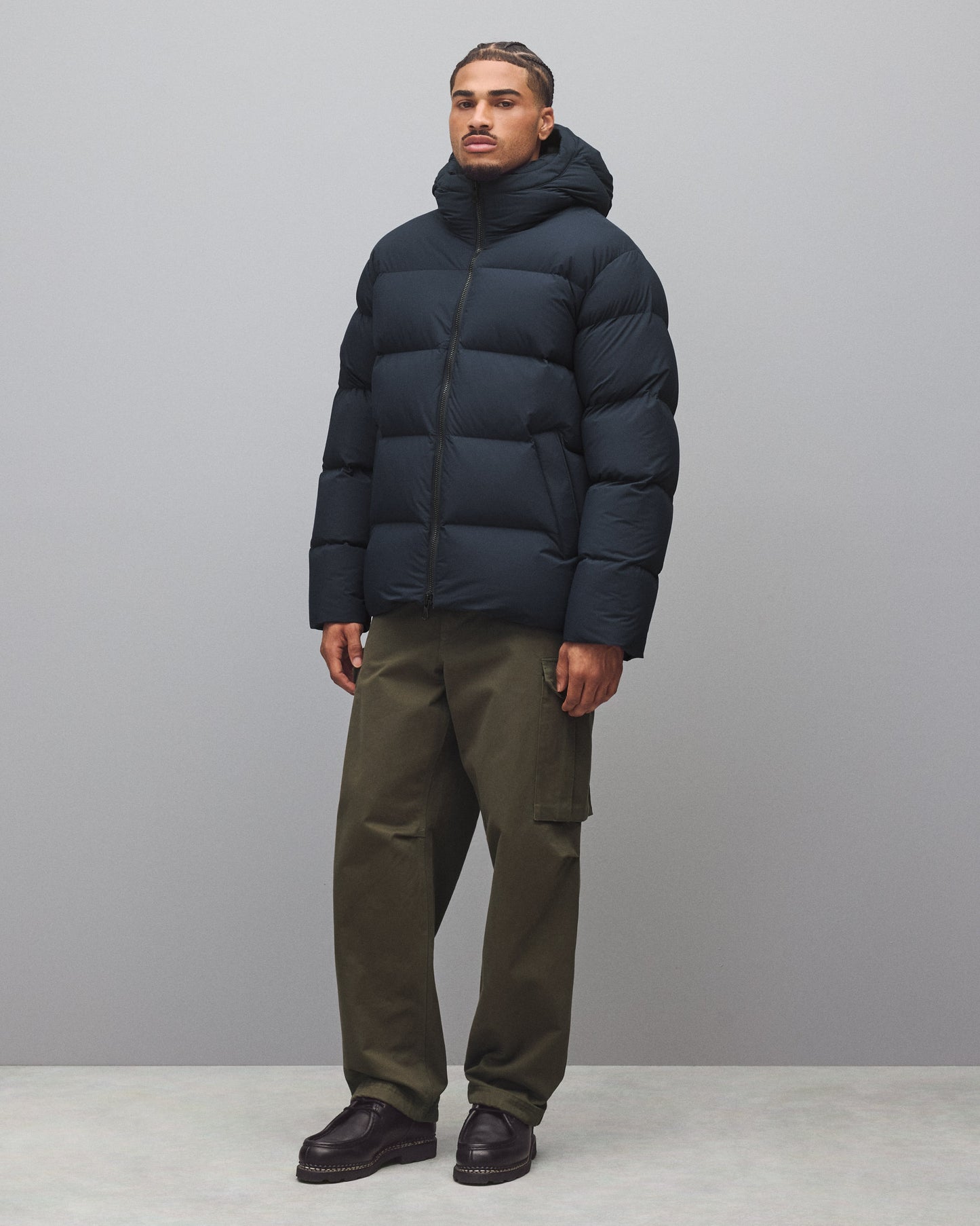 Matte Ripstop Franchise Hooded Down Jacket