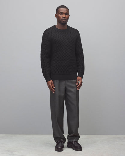 Merino Honeycomb Crewneck