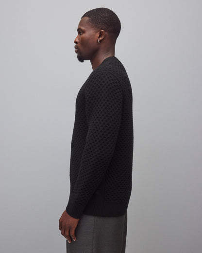 Merino Honeycomb Crewneck