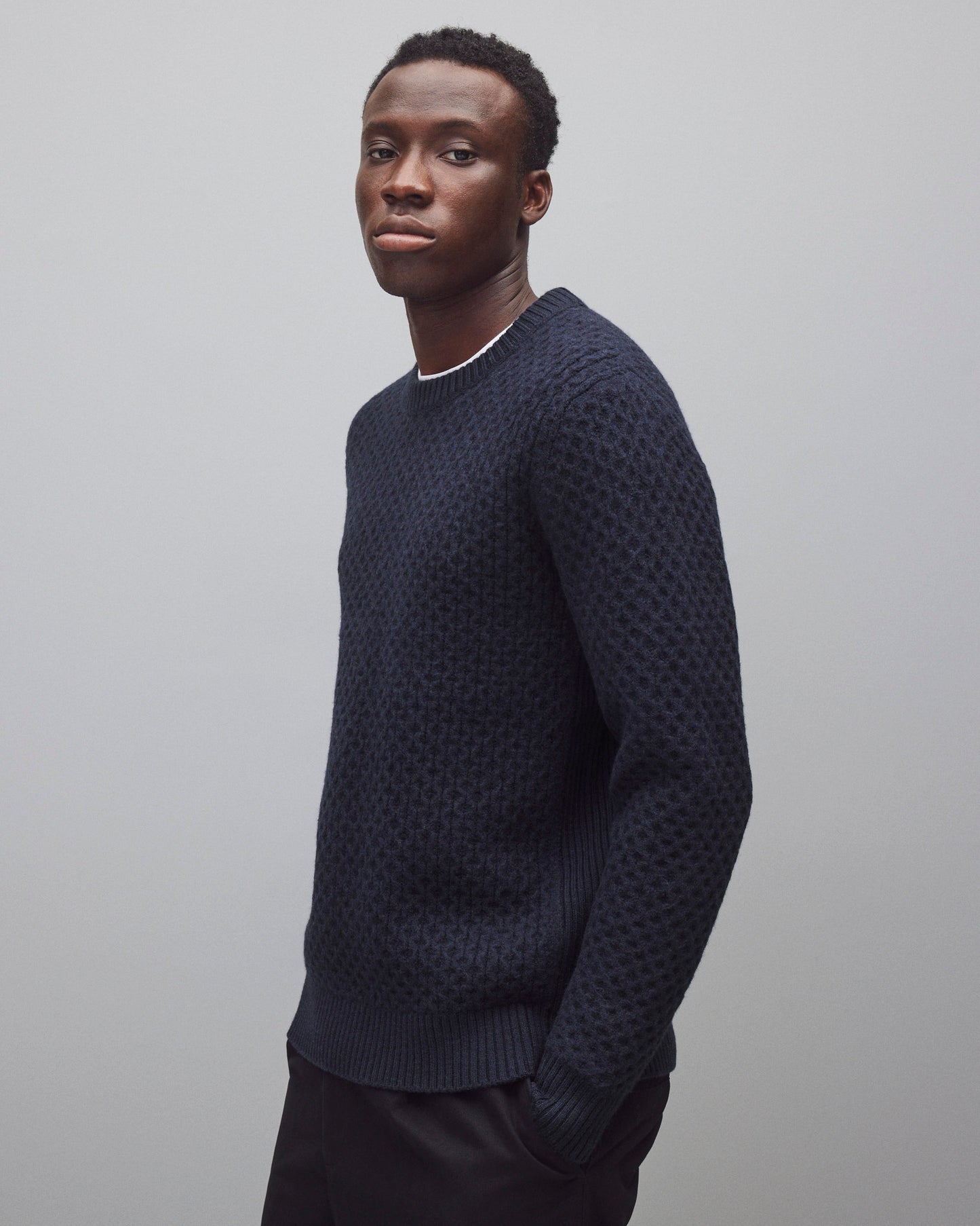 Merino Honeycomb Crewneck