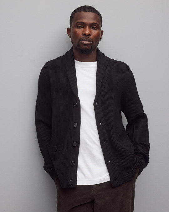 Merino Rib Vinnie Shawl Cardigan