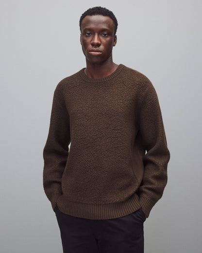 Textured Boucle Turf Crewneck