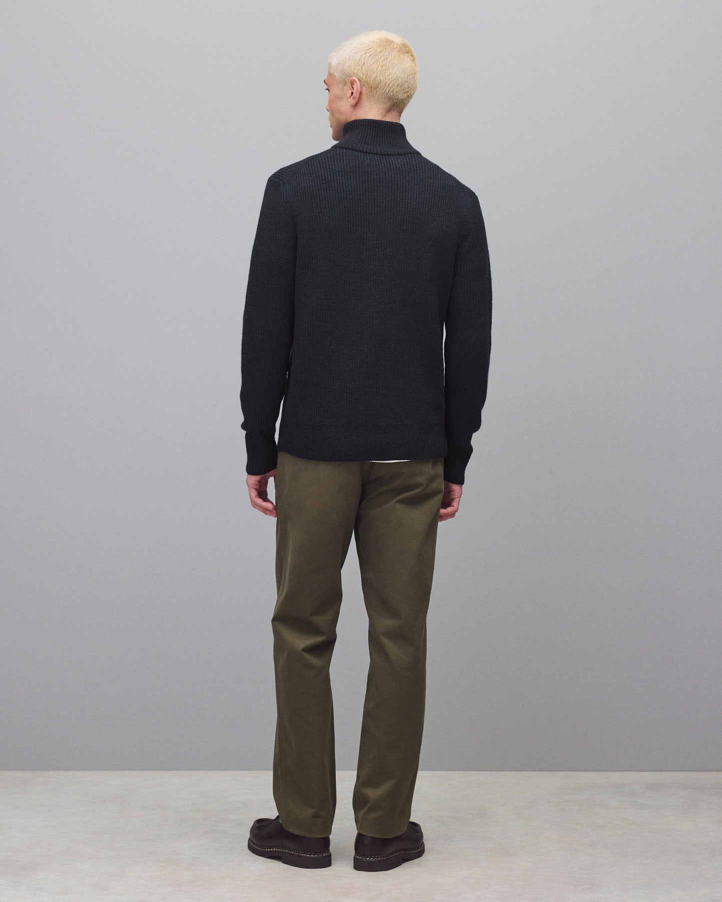 Merino Rib Vinnie Quarter Zip