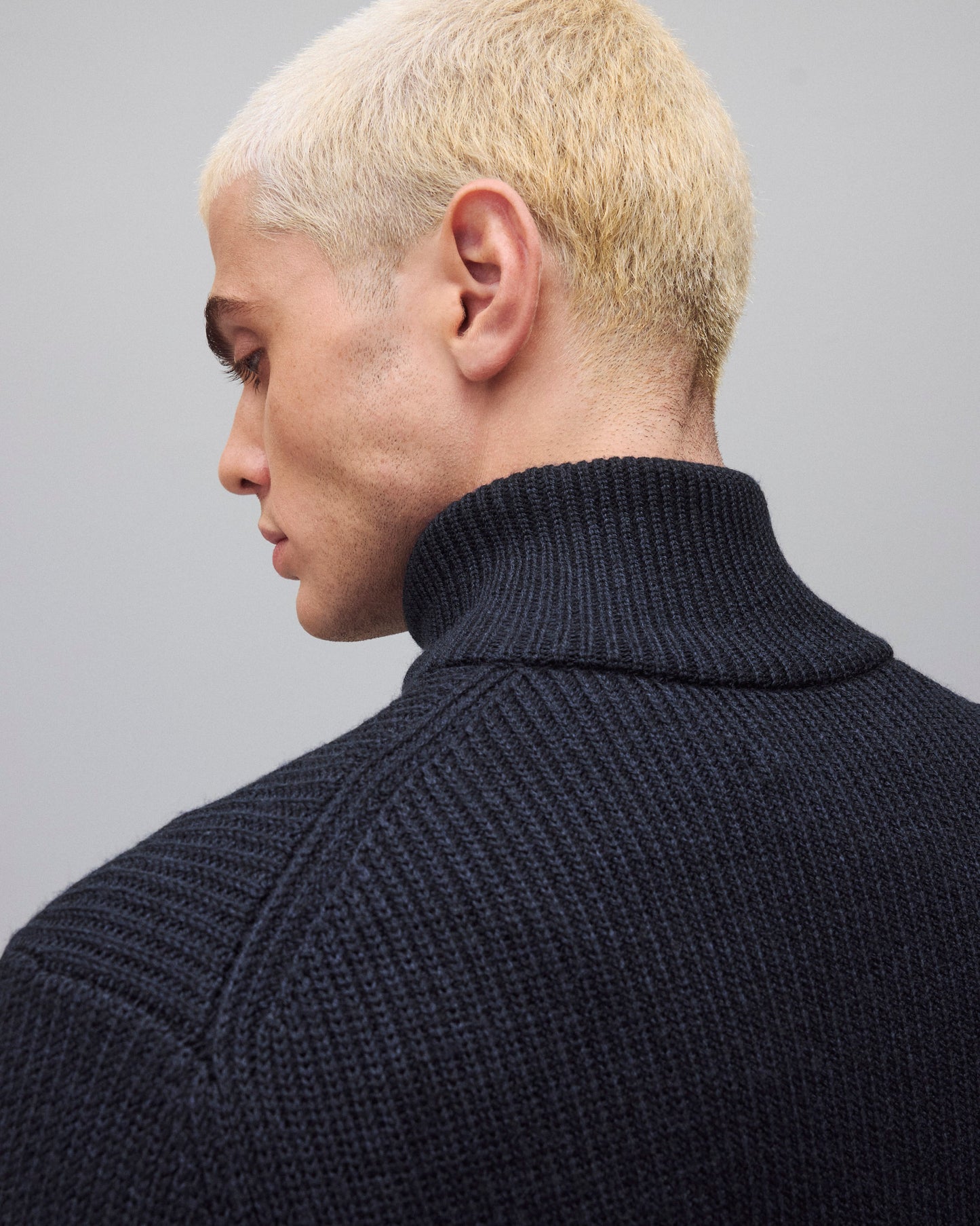 Merino Rib Vinnie Quarter Zip