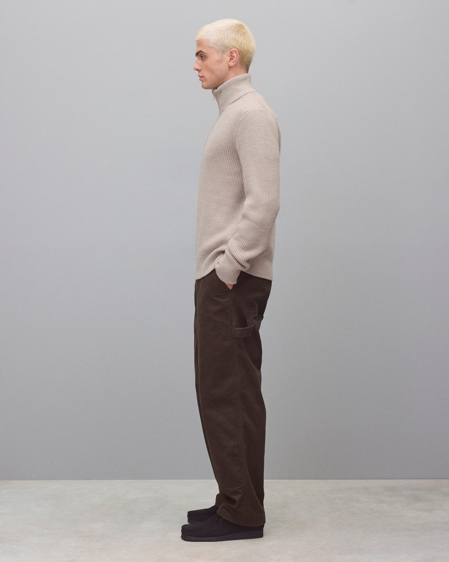 Merino Rib Vinnie Quarter Zip