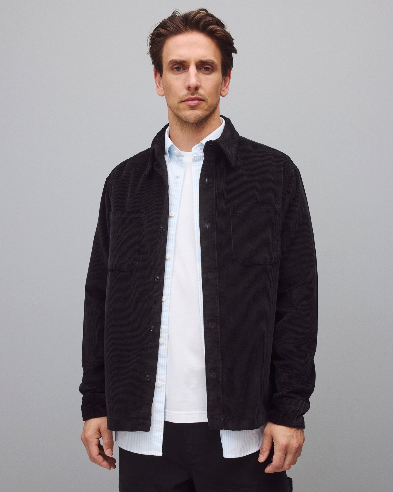 Unisex Corduroy Printed Overshirt