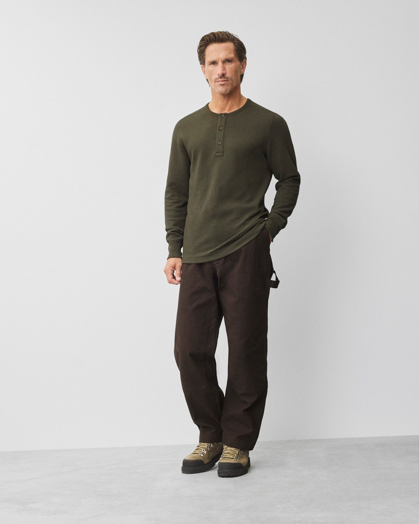 Lightweight Waffle Standard Henley