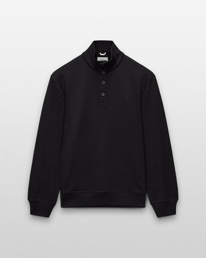 Midweight Terry Standard Button Mockneck